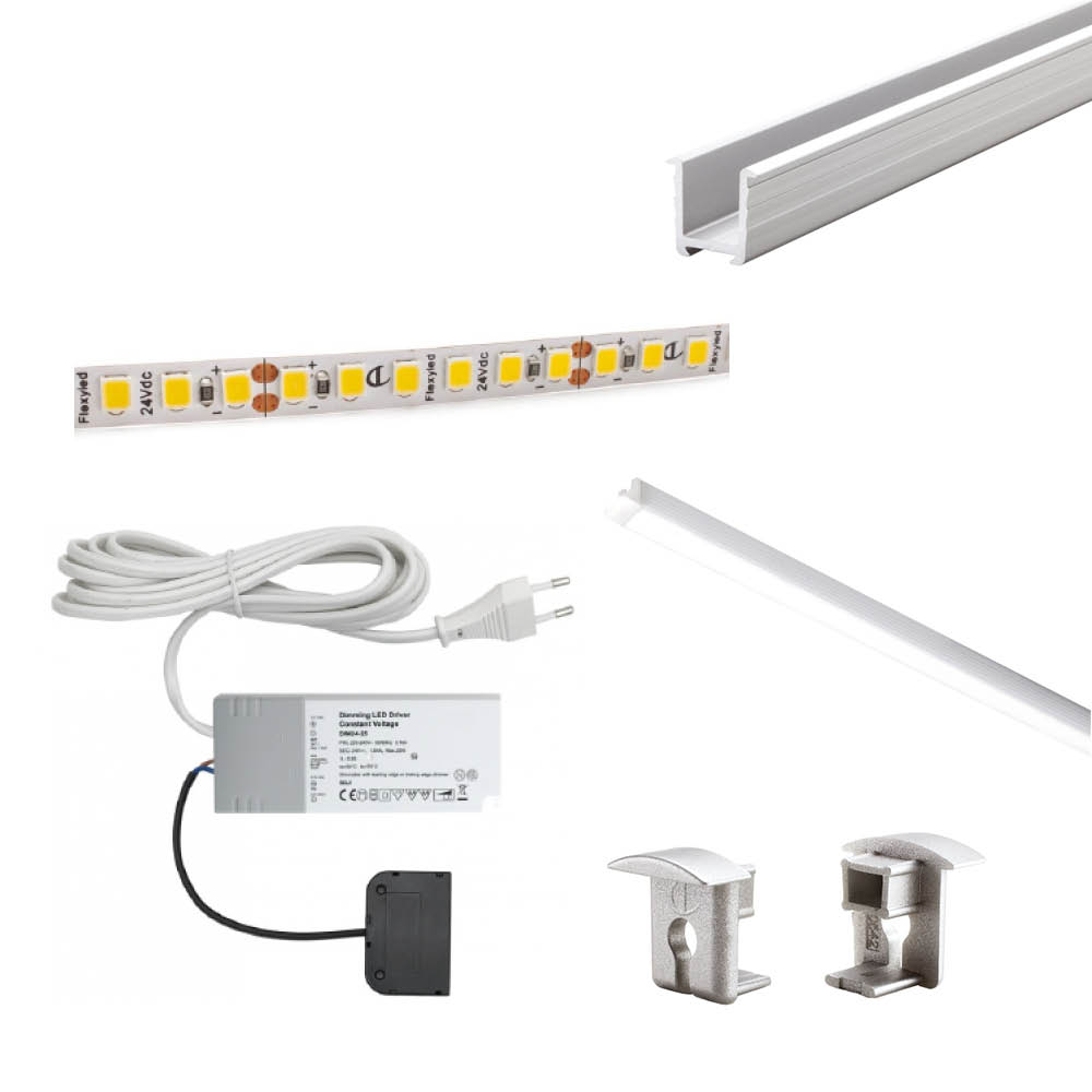 Lighting Kit Miss - 2000mm - Aluminum in the group Lighting / All Lighting / LED Strip Lights at Beslag Online (993364-K)