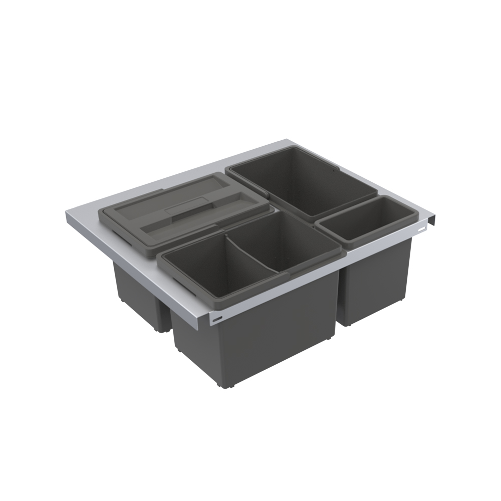 Recycling Bin - Cube Smart - Silver in the group Storage  / All Storage / Waste sorting solution at Beslag Online (cube_smart_silver)