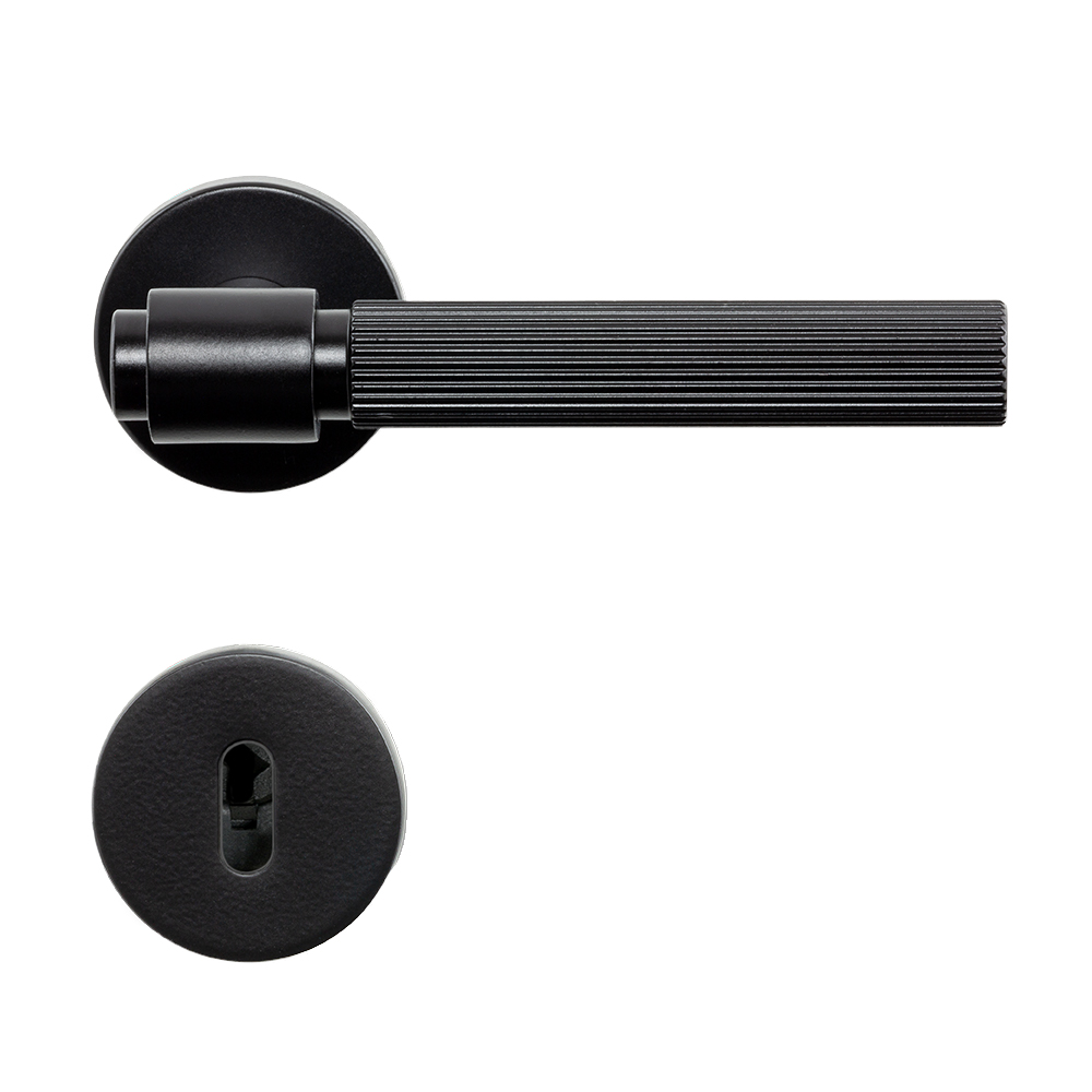 Door Handle Helix 200 Stripe - Black | Beslagonline.com