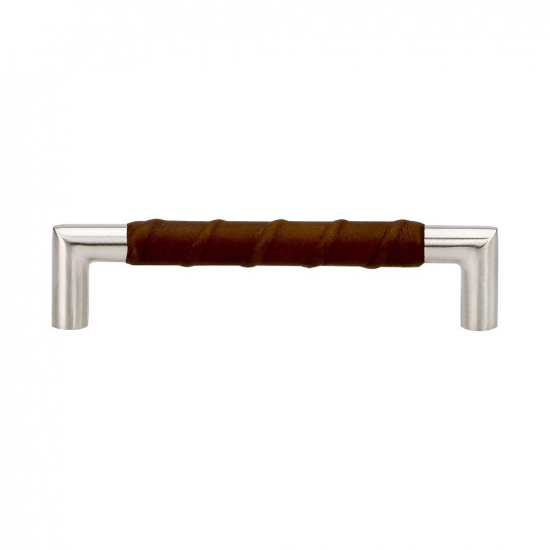 Handle Norma 12 - Stainless Steel/Brown Leather in the group Kitchen Handles / Color/Material / Leather at Beslag Online (htg-norma12-rostfritt)