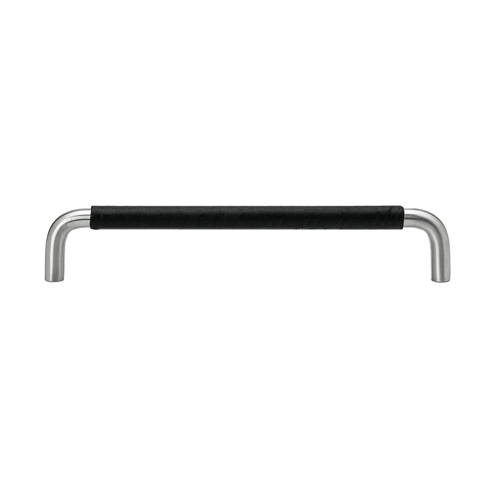 Handle SS-A - Stainless/Black Leather Wrapped