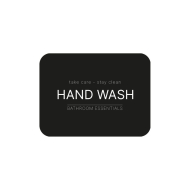 Adhesive Label - Hand Wash - Matte Black