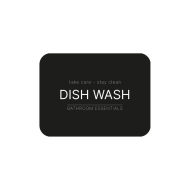 Adhesive Label - Dish Wash - Matte Black