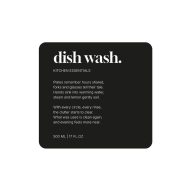 Adhesive Label Premium - Dish Wash - Matte Black