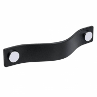 Handle Loop - 128mm - Black Leather/Chrome