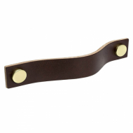 Handle Loop - 128mm - Brown Leather/Brass