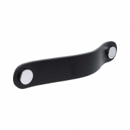 Handle Loop Round - 128mm - Black Leather/Chrome