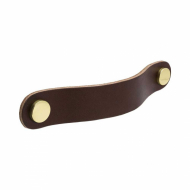 Handle Loop Round - 128mm - Brown Leather/Brass