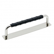 Handle Royal Deluxe - 128mm -  Nickel Plated/Black Leather