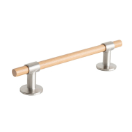 Handle Uniform - 128mm - Oak/Brushed Stainless