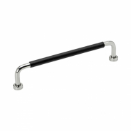 Handle Lounge - 160mm - Chrome/Black Leather