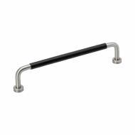 Handle Lounge - 160mm - Stainless Steel/Black Leather
