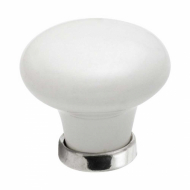 Cabinet Knob 24136 - White/Chrome