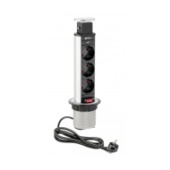 Power Column 60mm 3pcs 230V Socket – Silver