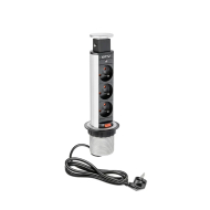 Power Column 60mm 3pcs 230V EU Socket – Silver