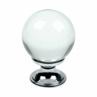 Cabinet Knob Crystal - Glass/Chrome