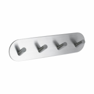 Towel Hook Base 100 4-Hook - Brushed Stainless Steel Finish