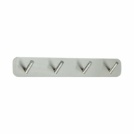 Towel Hook Solid 4-Hook - Brushed Stainless Steel Finish