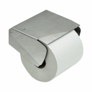 Solid Paper Holder With Lid - Brushed Stainless Steel Finish