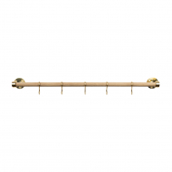 Kitchen Rail Aveny - 600mm - Complete - Oak/Polished Untreated Brass