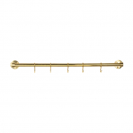 Kitchen Rail Aveny - 600mm - Complete - Polished Untreated Brass