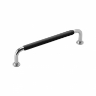 Handle 1353 - Nickel Plated/Black Leather Wrapped