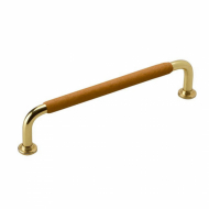 Handle 1353 - Polished Brass/Nature Leather Wrapped