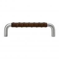Handle SS-A -  Stainless Steel/Brown Leather