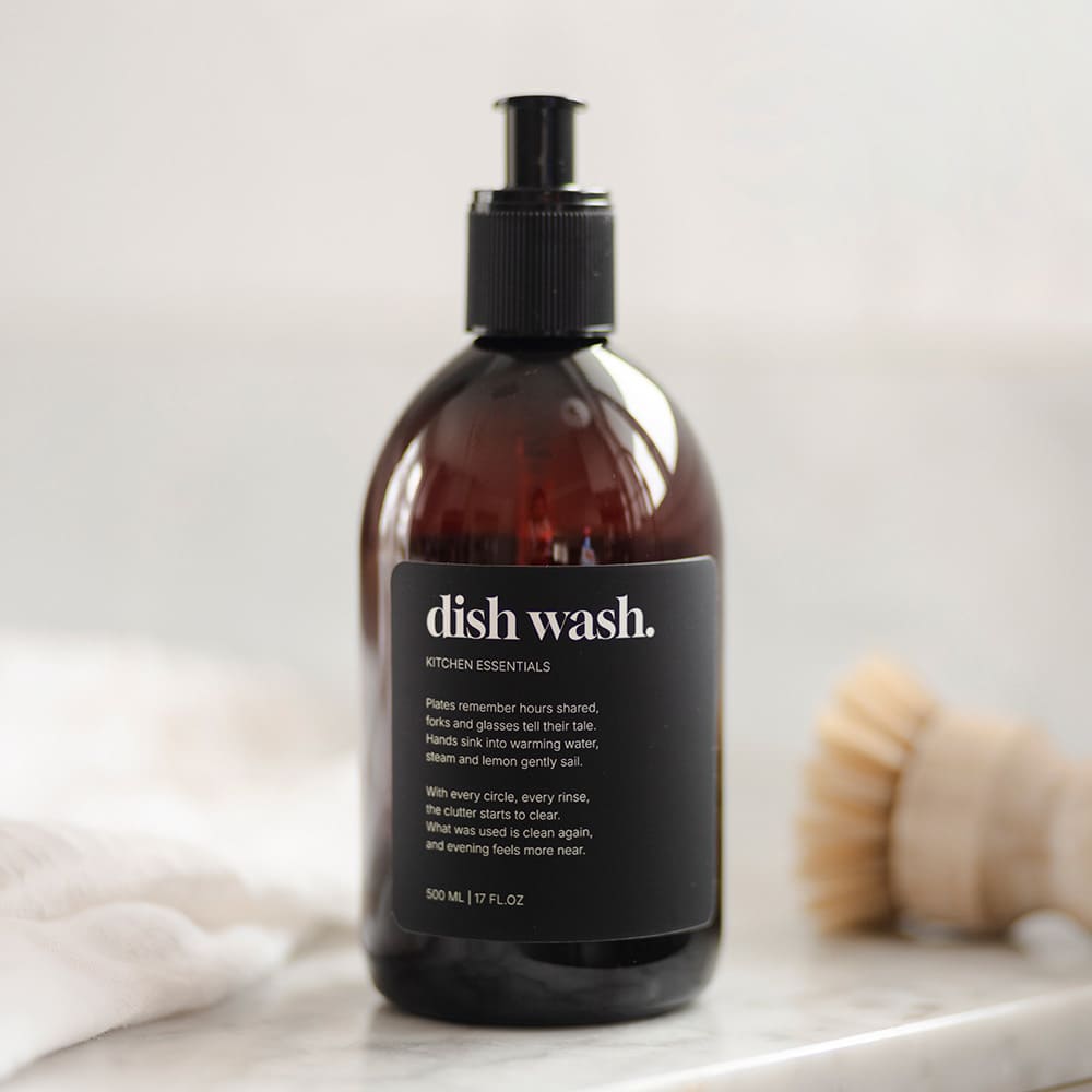 Adhesive Label Premium - Dish Wash - Matte Black