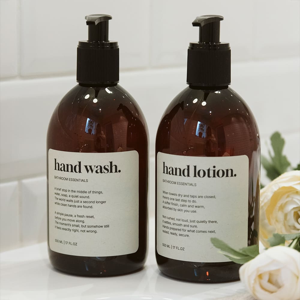 Adhesive Label Premium - Shampoo - Beige