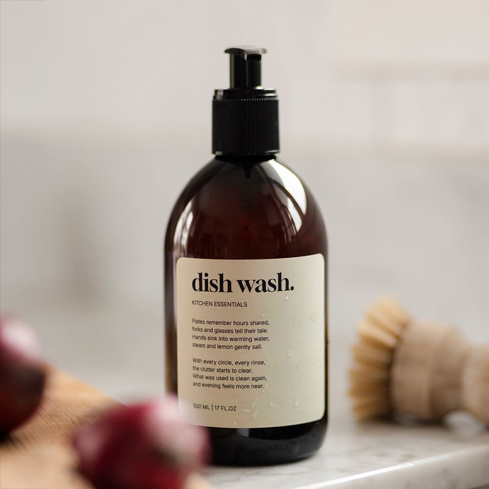 Adhesive Label Premium - Dish Wash - Beige