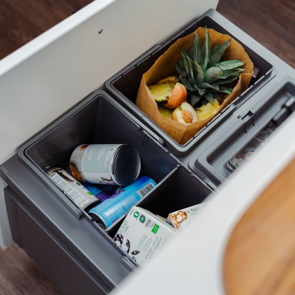 Kitchen Recycling Bin - Cube Basic Eco - Dark Grey