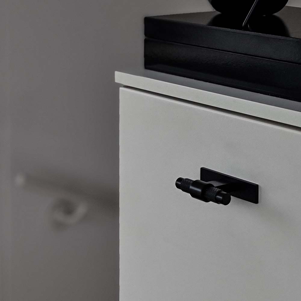 Cabinet Knob Pitch/Back Plate - Matte Black