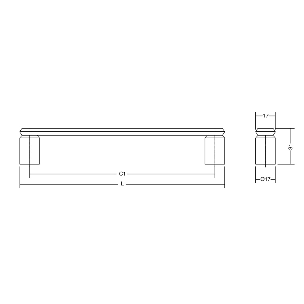 Handle Fase cc160mm - Brushed Bronze