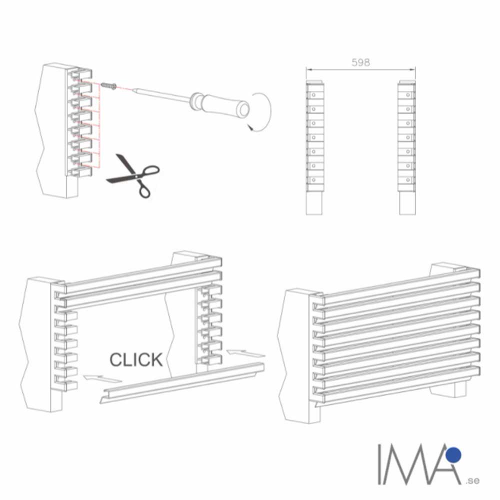 Ventilation Grille - 598x125 - White