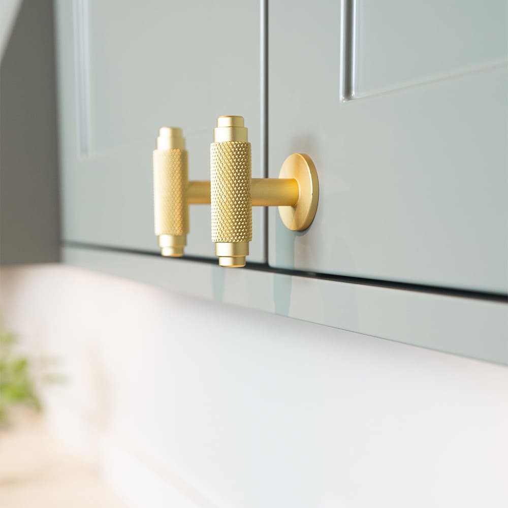 Cabinet Knob T Riff - Matte Brass