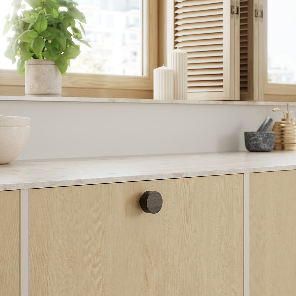 Cabinet Knob Row - 40mm - Dark Stained Oak
