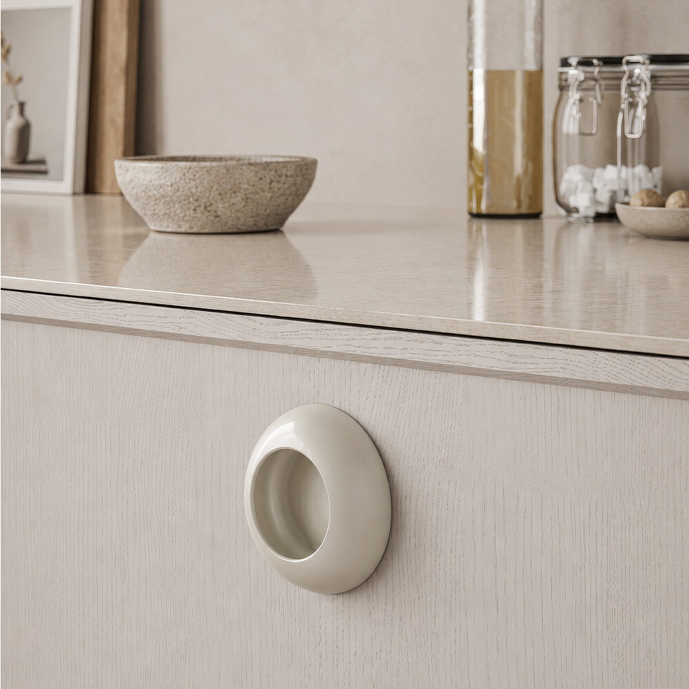Handle Cup - 73mm - Glossy Dusty Creme
