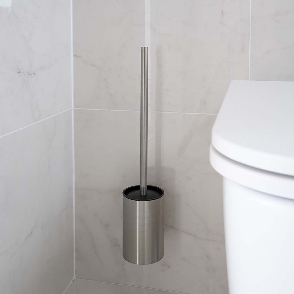 Solid Toilet Brush - Brushed Stainless Steel