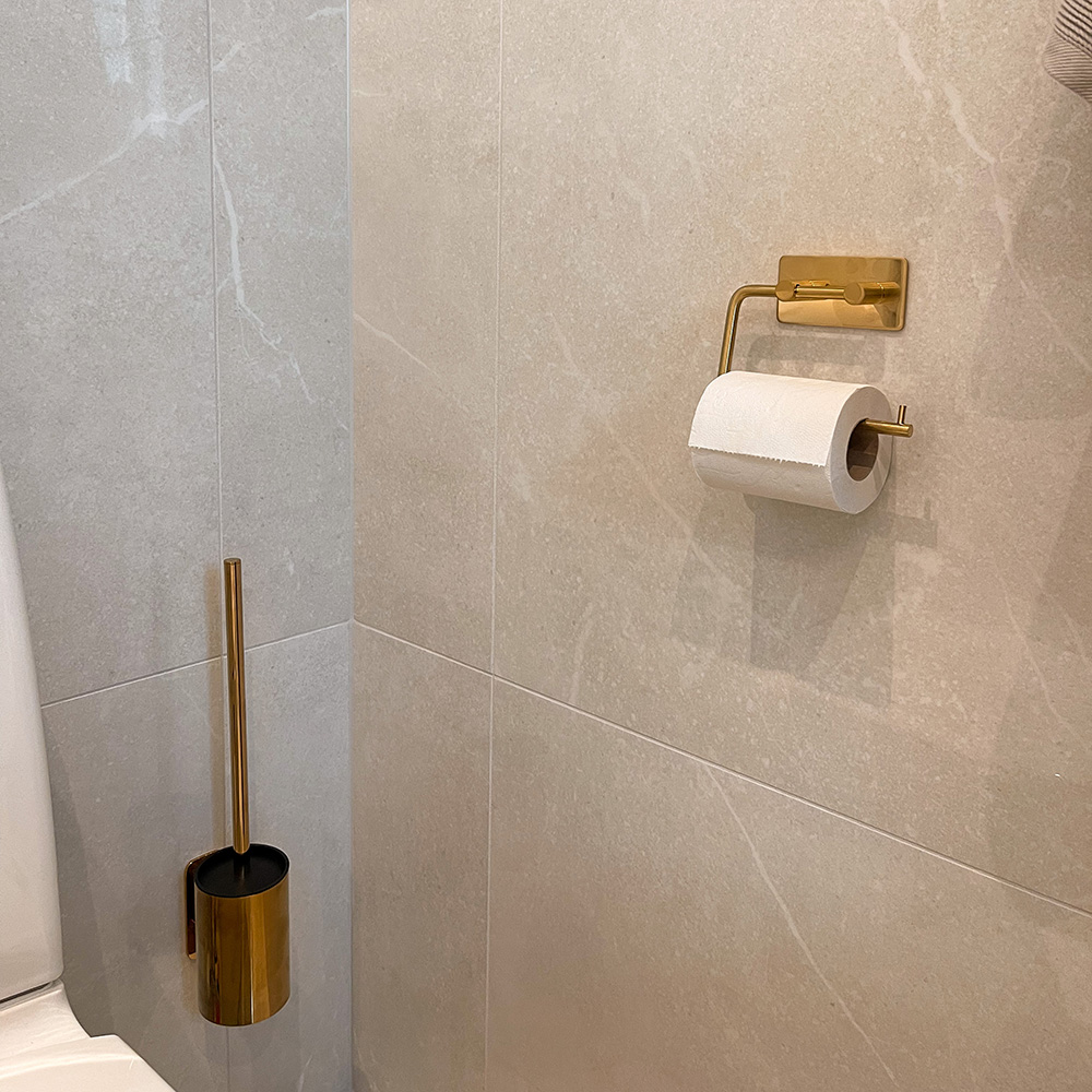 Solid Toilet Brush - Polished Brass