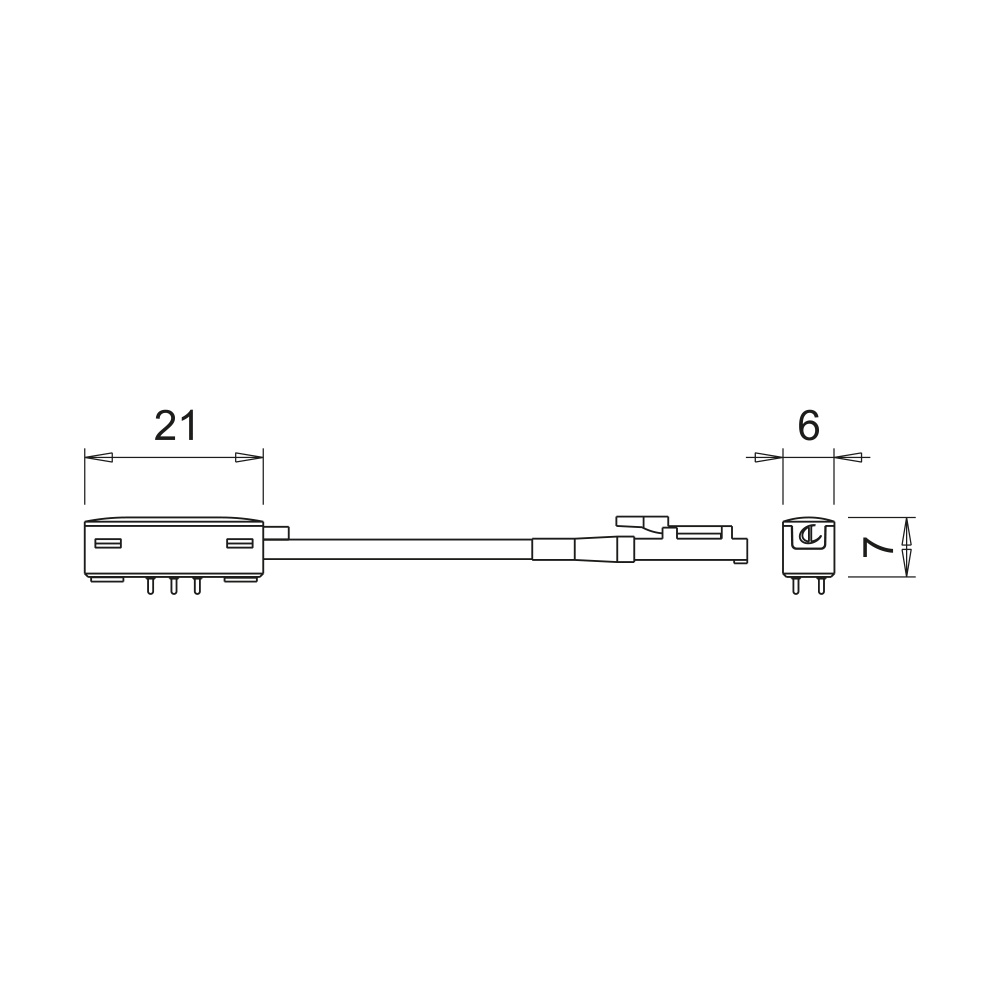 Connection Cable Magy Micro 24 - 1000mm - Black