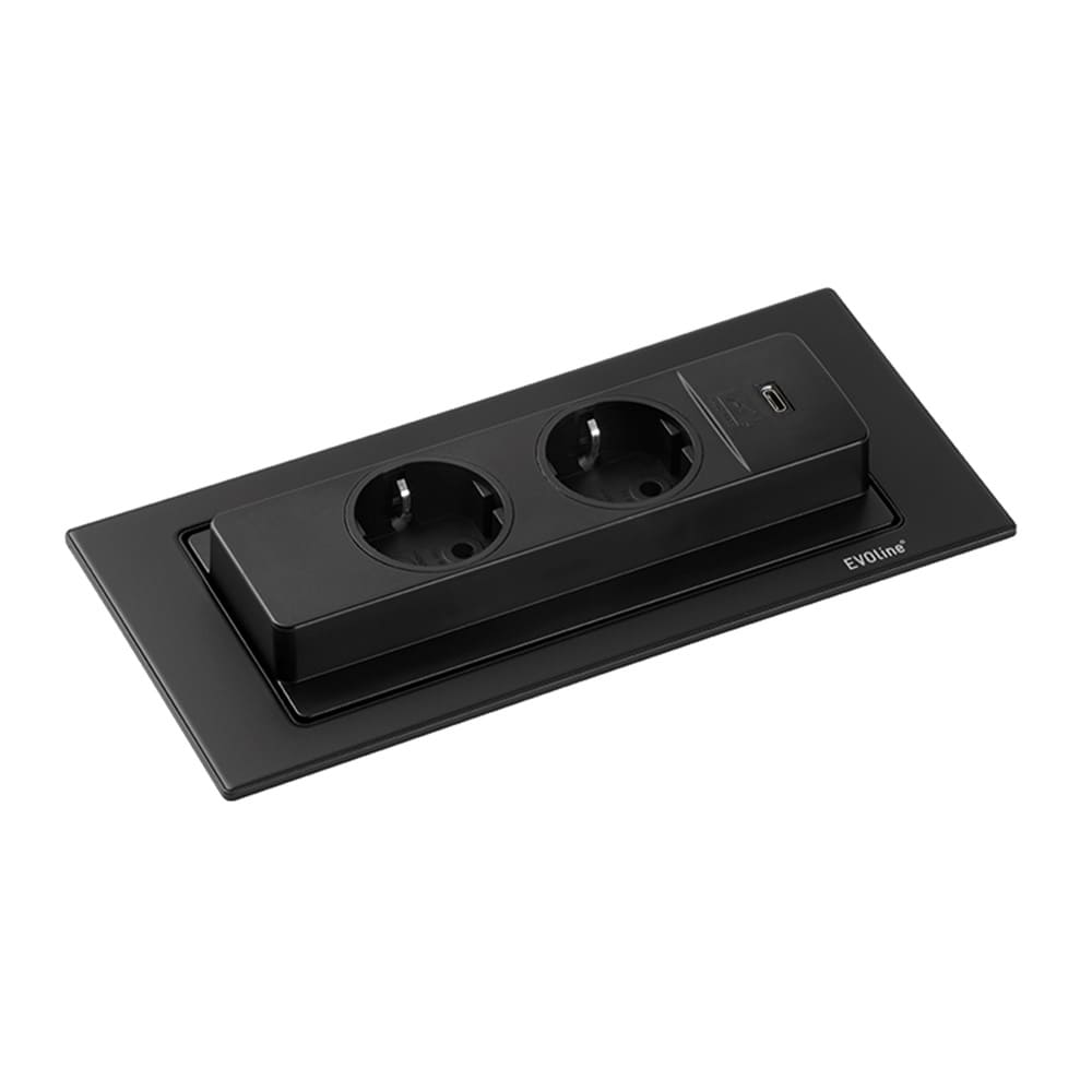 Power Socket Backflip 2 & 1 USB-C - Matte Black