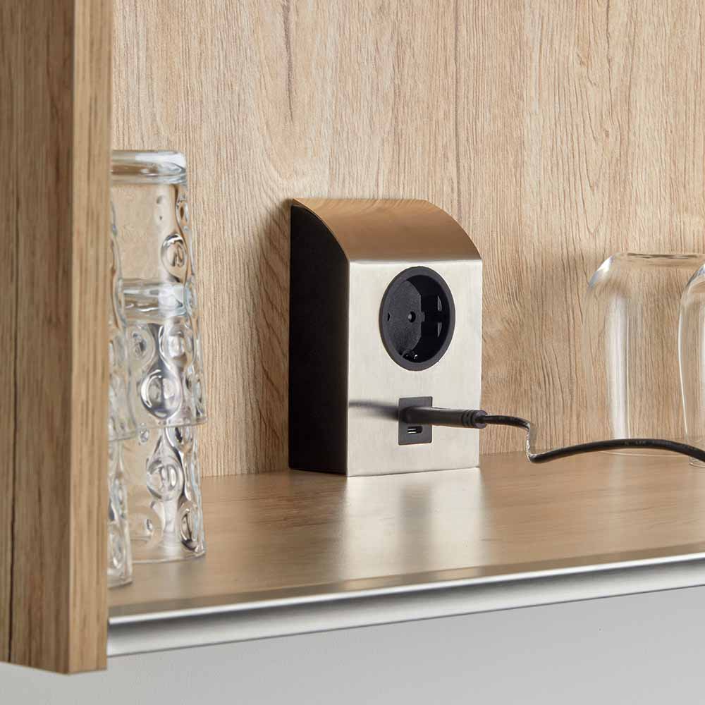 Power Socket Mini Born - Stainless Steel Look