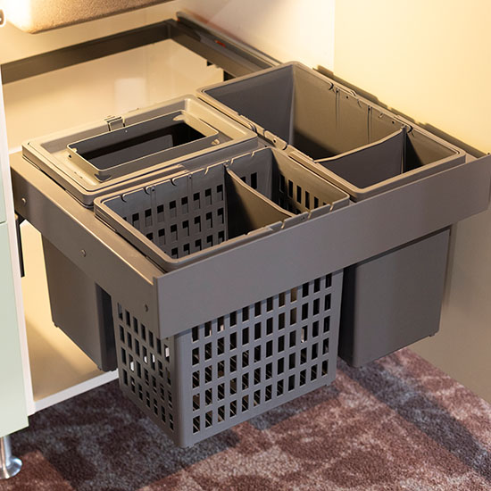 Pull-out recycling bins