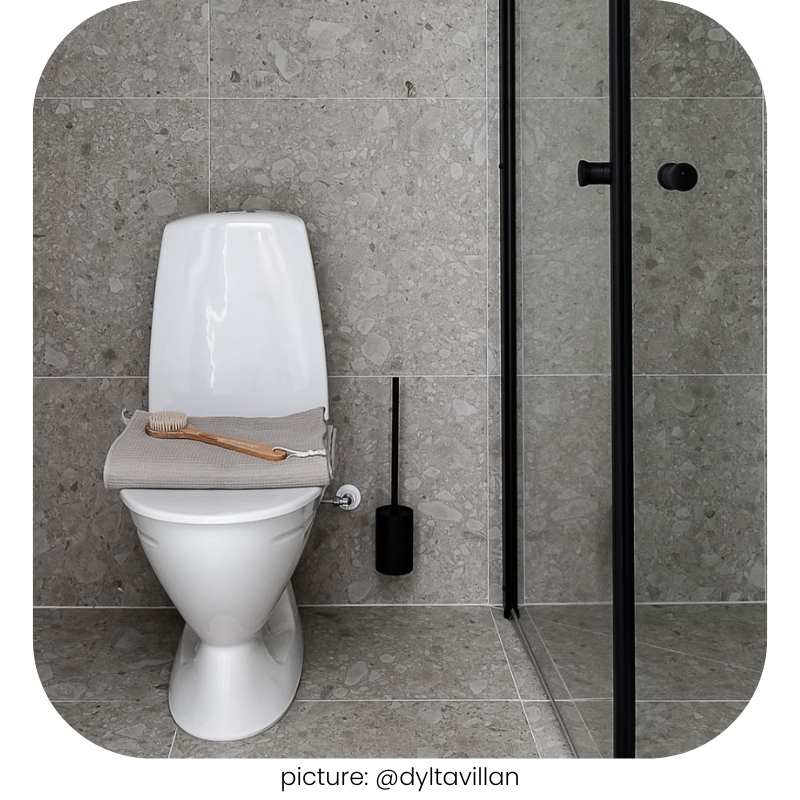 Recommended installation heights for toilet brushes holder