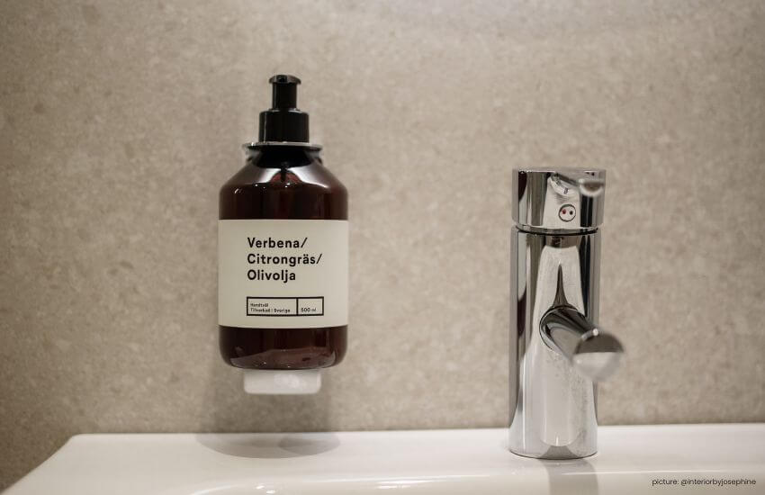 Silvery Adhesive Bottle Holder For Soap Dispenser, Drill-free