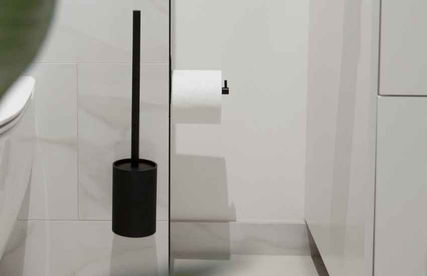 2 X Stainless Steel Chrome Plated Bathroom Toilet Brush & Holder Set 