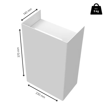 Wall-Mounted Trash Can Hold - 9L - White