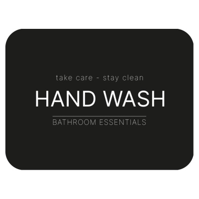 Adhesive Label - Hand Wash - Matte Black in the group Bathroom Accessories / Show all bathroom accessories / Soap Bottle Holder & Soap at Beslag Online (10104-BO)
