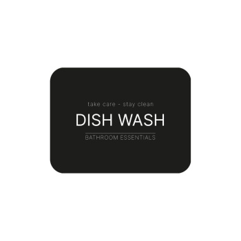 Adhesive Label - Dish Wash - Matte Black